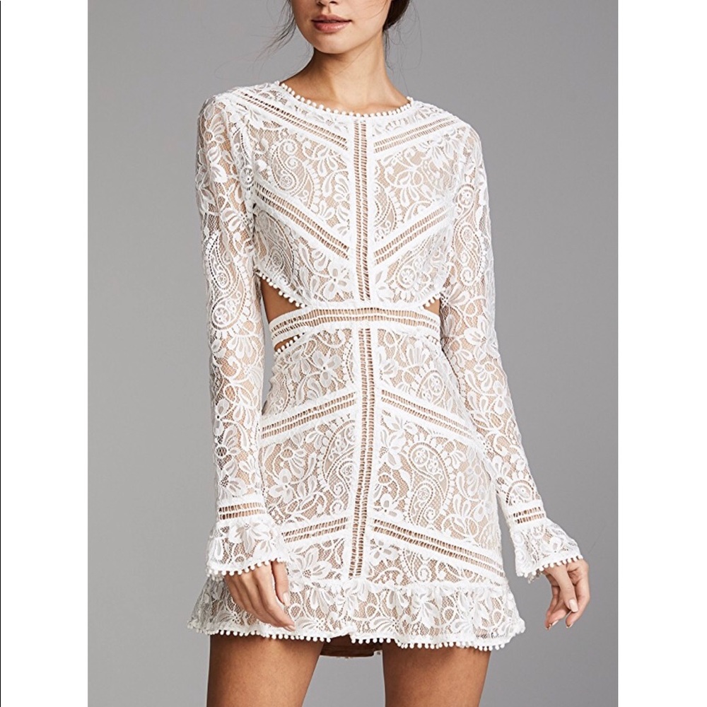 For Love & Lemons White Cutout Dress Small